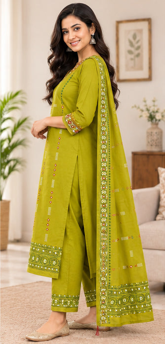 Pure Cotton Stitched Salwar Suit Set
