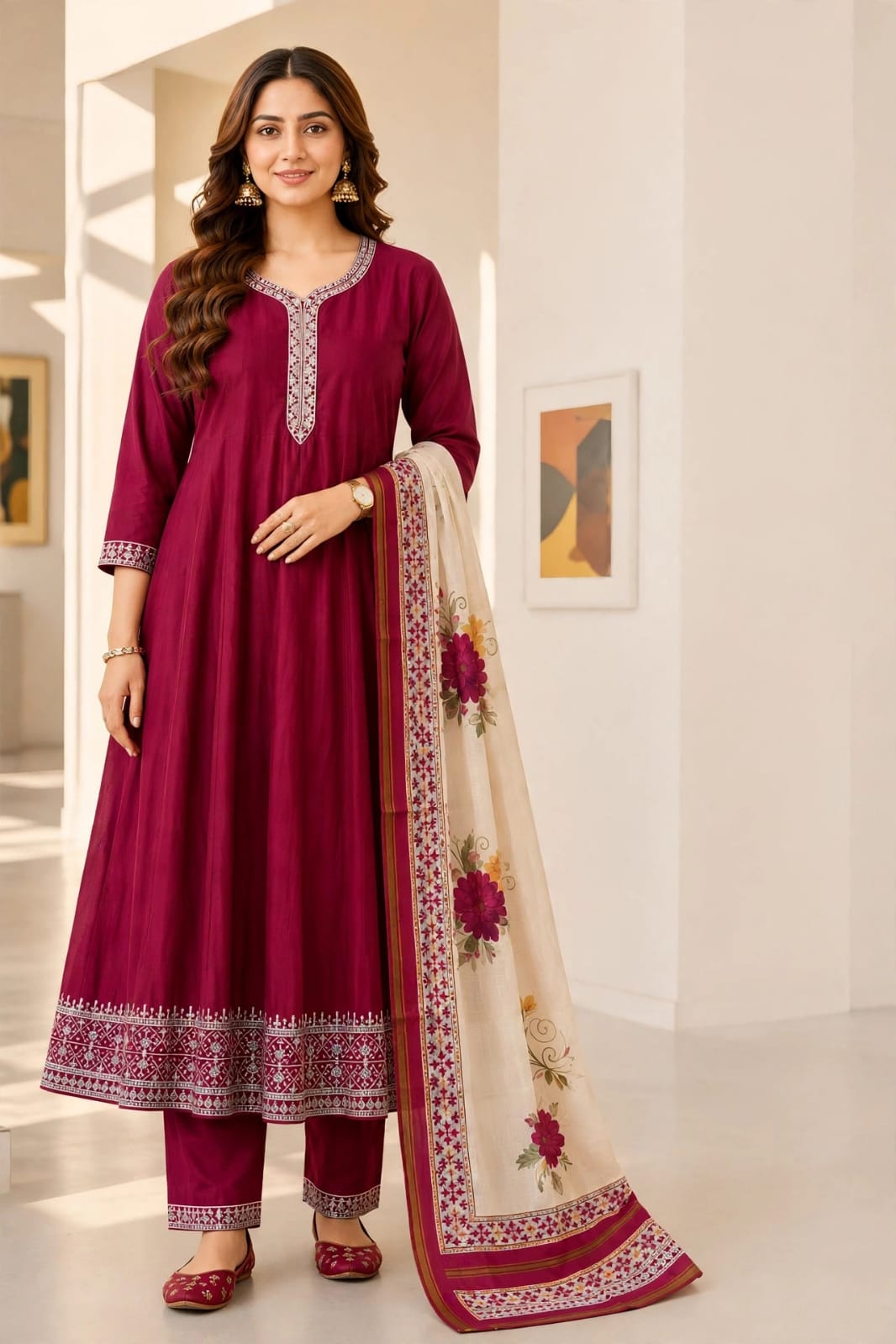 Vatican Silk Umbrella Salwar Suit Set