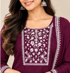 Pure Cotton Stitched Salwar Suit with Palazzo & Shawl