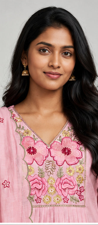 Mul Chanderi Stitched Salwar Suit Set