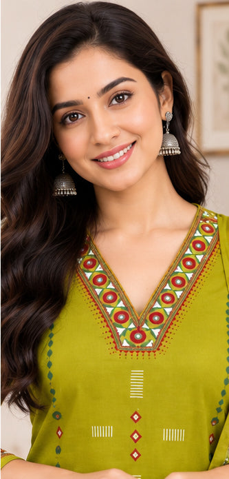 Pure Cotton Stitched Salwar Suit Set