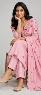 Mul Chanderi Stitched Salwar Suit Set
