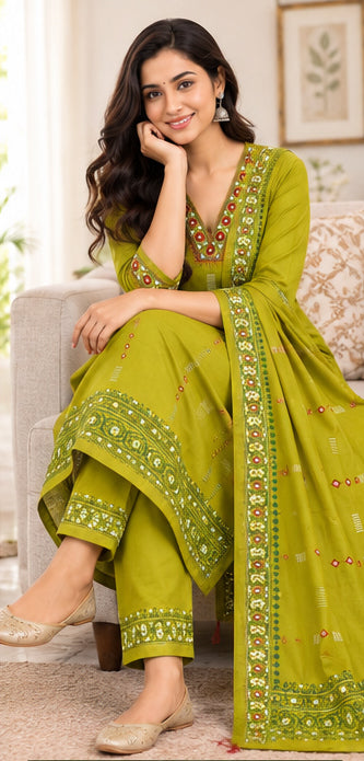 Pure Cotton Stitched Salwar Suit Set