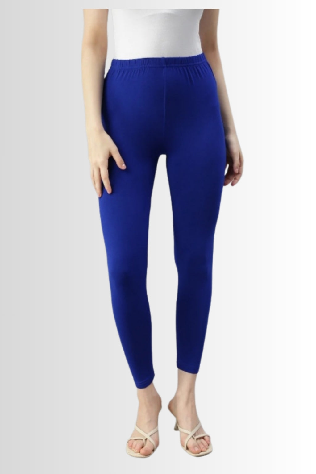 Women’s Royal Blue Full-Length Leggings | Cotton Lycra Stretch | Comfortable Daily & Kurti Wear