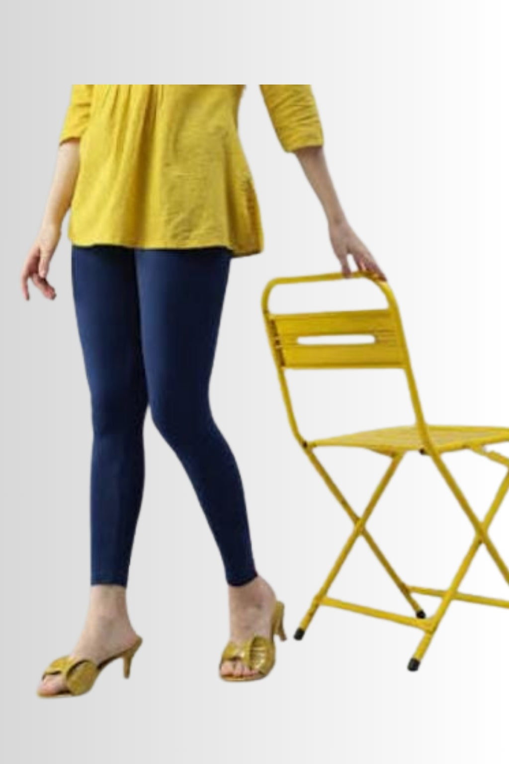 Women’s Navy Blue Leggings – Full Length | Soft Cotton Lycra | Daily & Kurti Wear