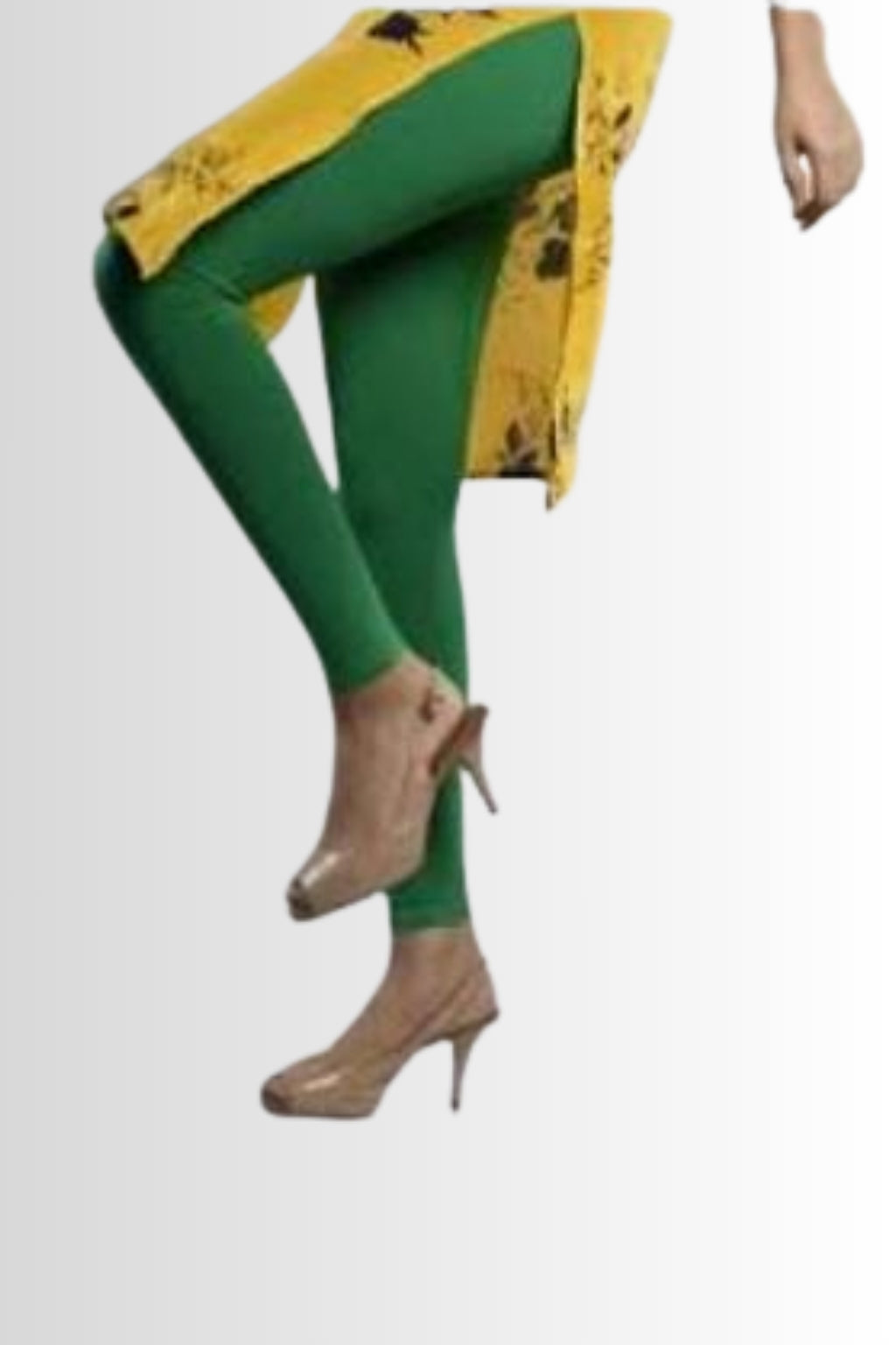 Women’s Green Leggings – Full Length | Soft Stretchable Cotton Lycra | Kurti & Daily Wear
