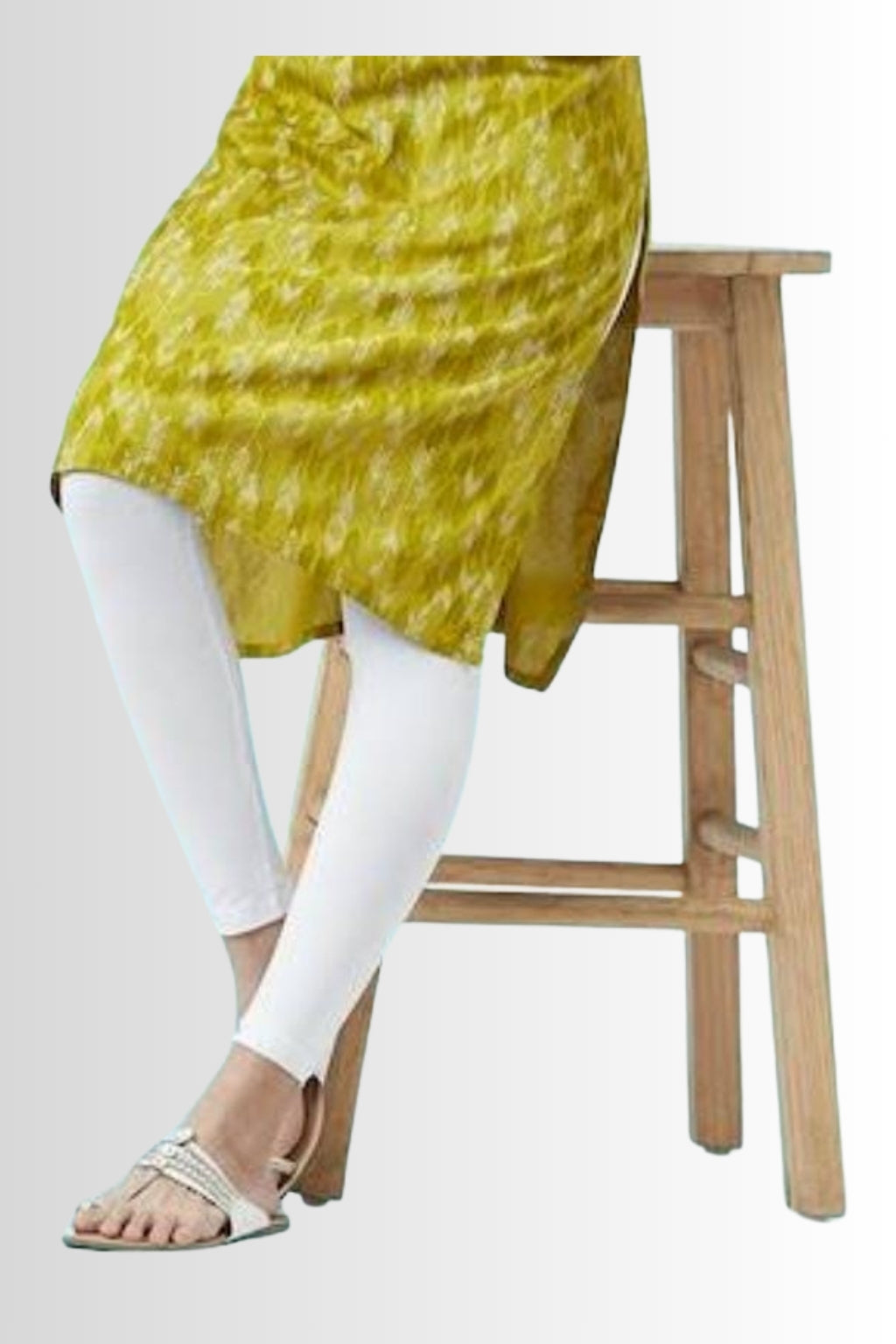 Women’s White Leggings – Full Length | Stretchable Cotton Lycra | Ethnic & Daily Wear