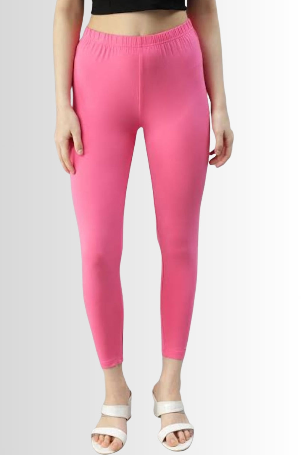 Women’s Pink Leggings – Full Length | Stretchable Viscose Lycra | Daily & Ethnic Wear