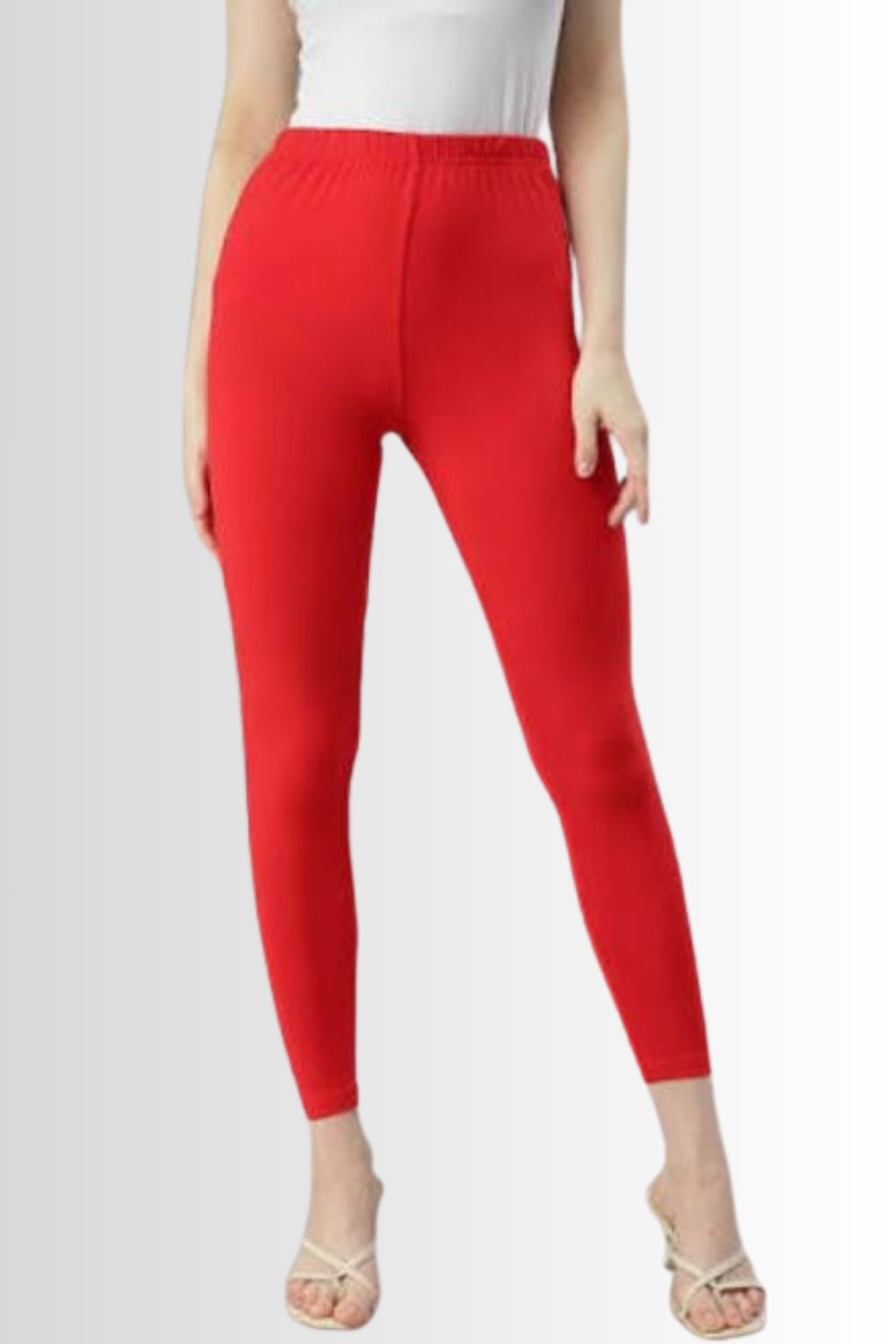 Women’s Red Leggings – Full Length | Stretchable Viscose Lycra | Ethnic & Casual Wear