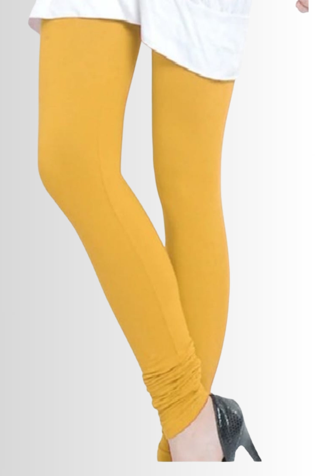 Women’s Mustard Yellow Chudidhar Leggings – Full Length | Stretchable Viscose Lycra | Ethnic & Casual Wear