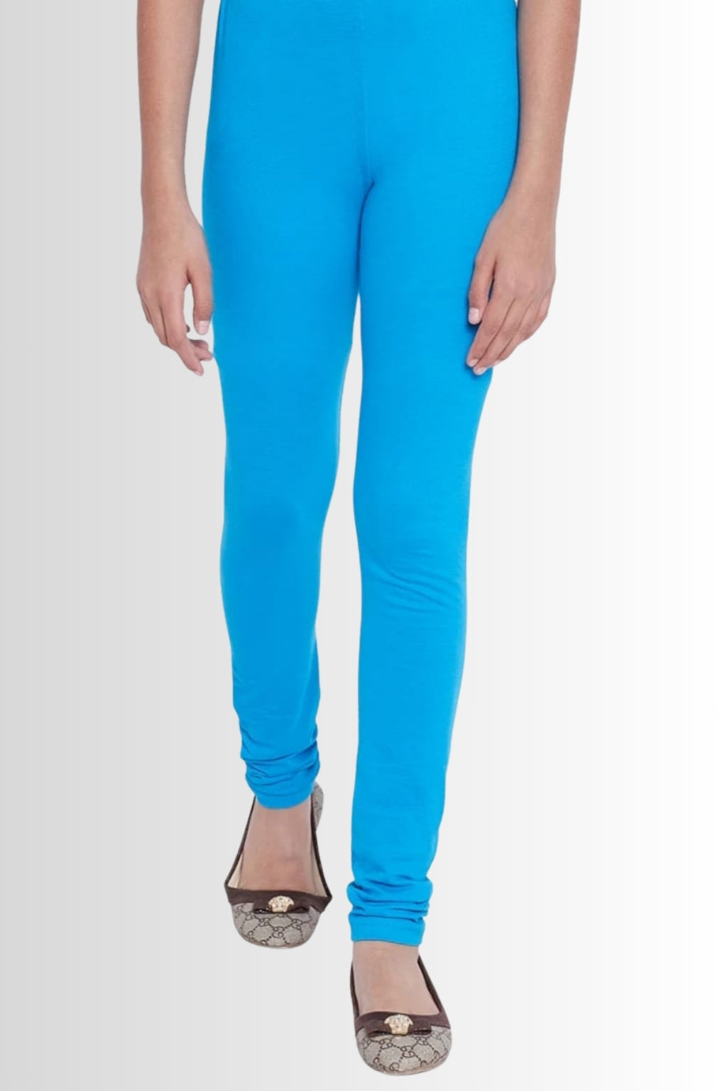 Women’s Sky Blue Chudidhar Leggings – Full Length | Stretchable Viscose Lycra | Casual & Ethnic Wear