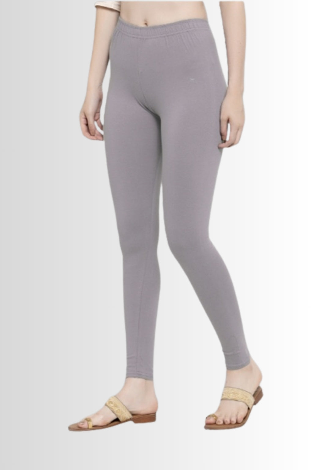 Women’s Light Grey Chudidhar Leggings – Full Length | Stretchable Viscose Lycra | Daily & Ethnic Wear