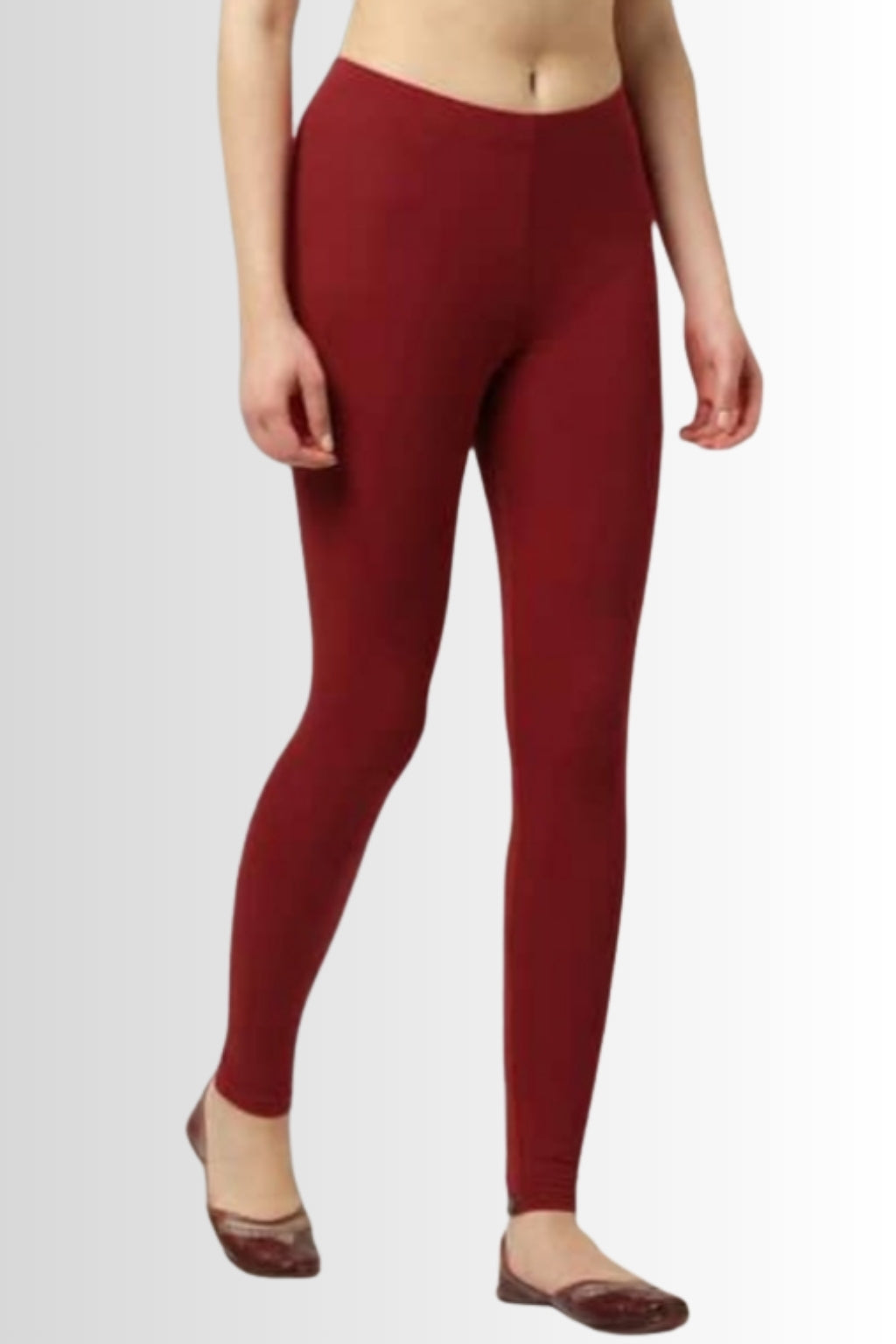Women’s Maroon Chudidhar Leggings – Full Length | Viscose Lycra | Stretchable Daily Wear