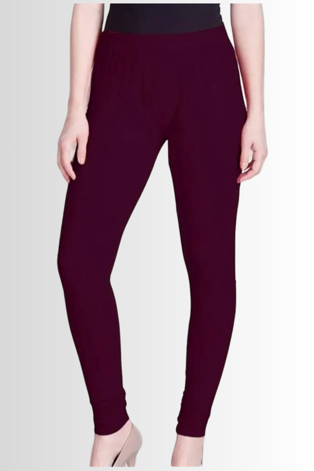 Women’s Maroon Chudidhar Leggings – Full Length | Viscose Lycra | Stretchable Regular Wear