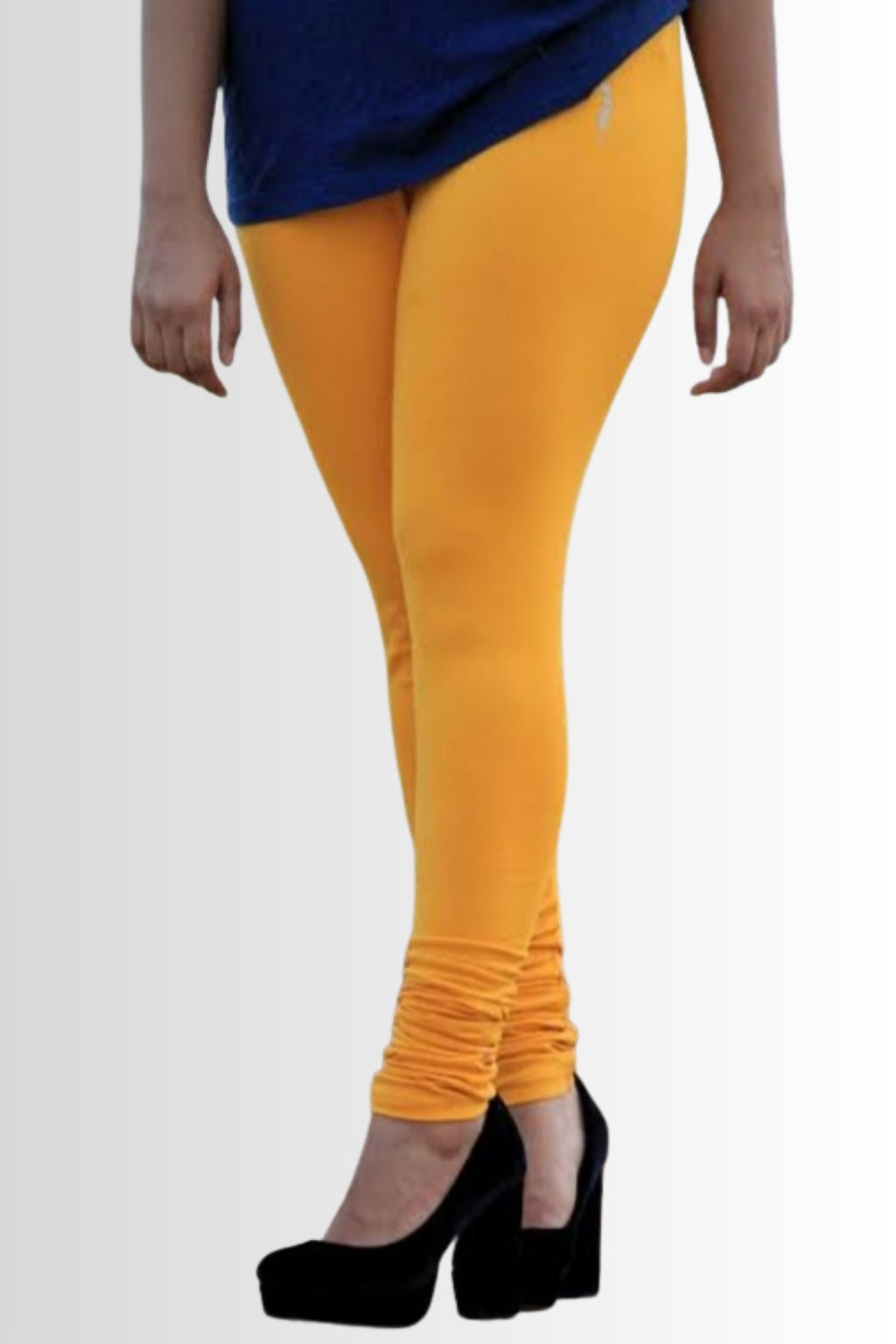 Women’s Mustard Yellow Chudidhar Leggings – Full Length | Viscose Lycra | Stretchable Regular Wear