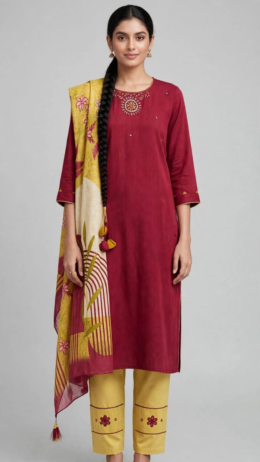 Pure Cotton Stitched Salwar Suit Set