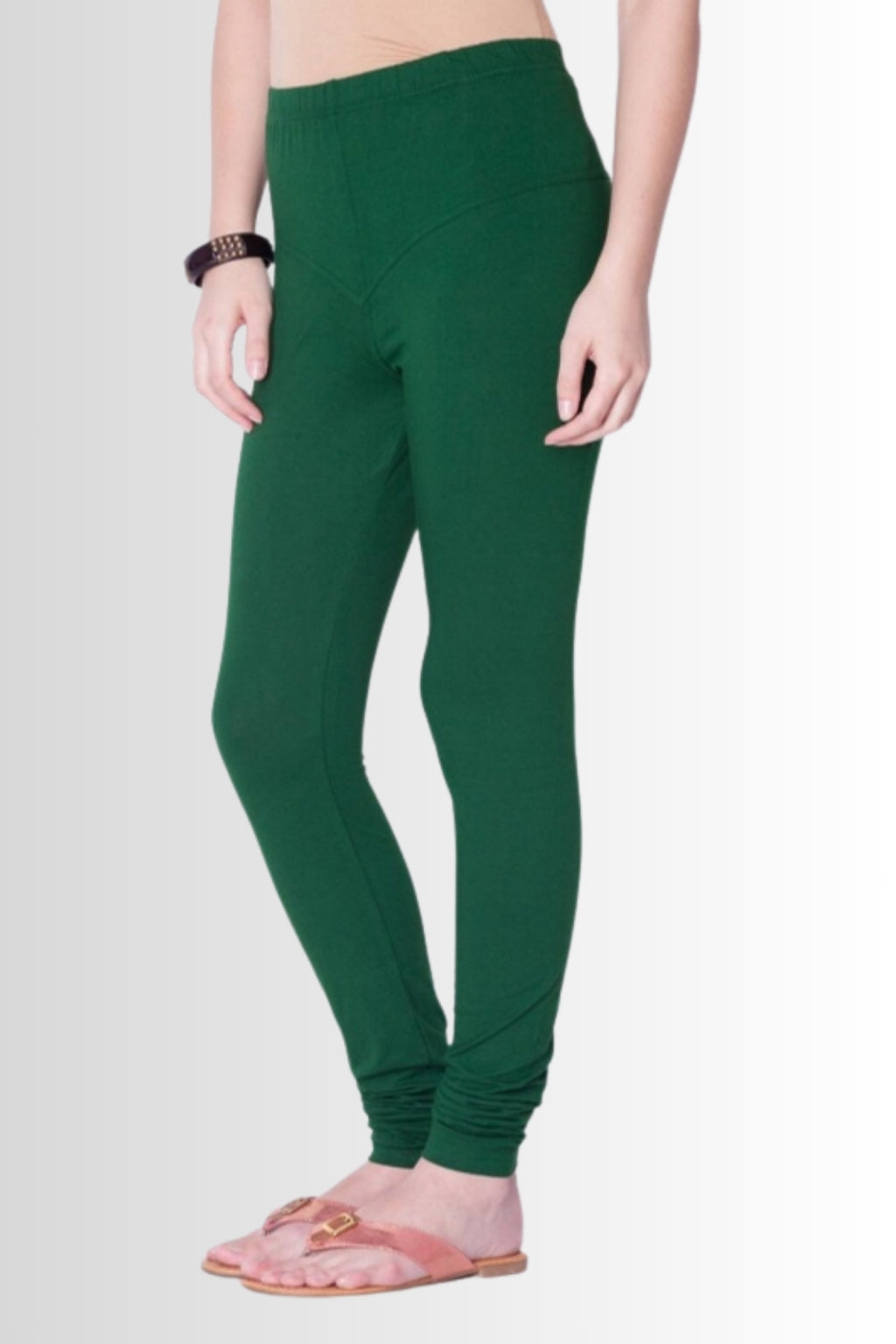 Women’s Dark Green Chudidhar Leggings – Full Length | Viscose Lycra | Stretchable Regular Wear