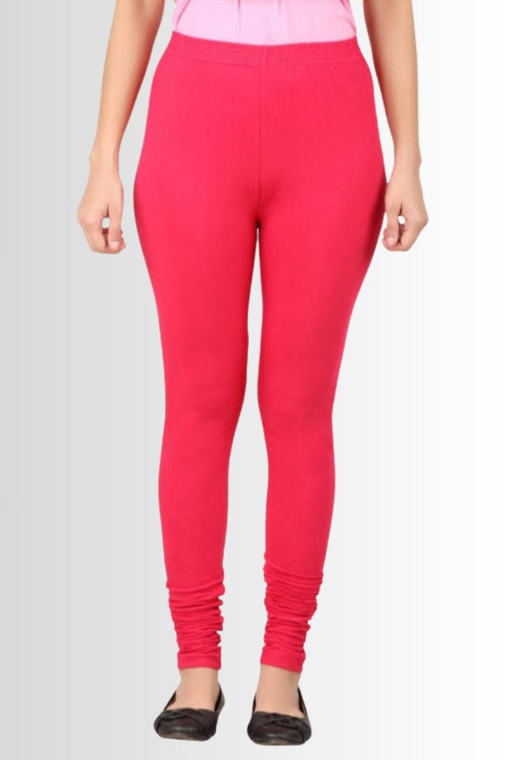 Women’s Red Chudidhar Leggings – Full Length | Viscose Lycra | Stretchable Daily Wear