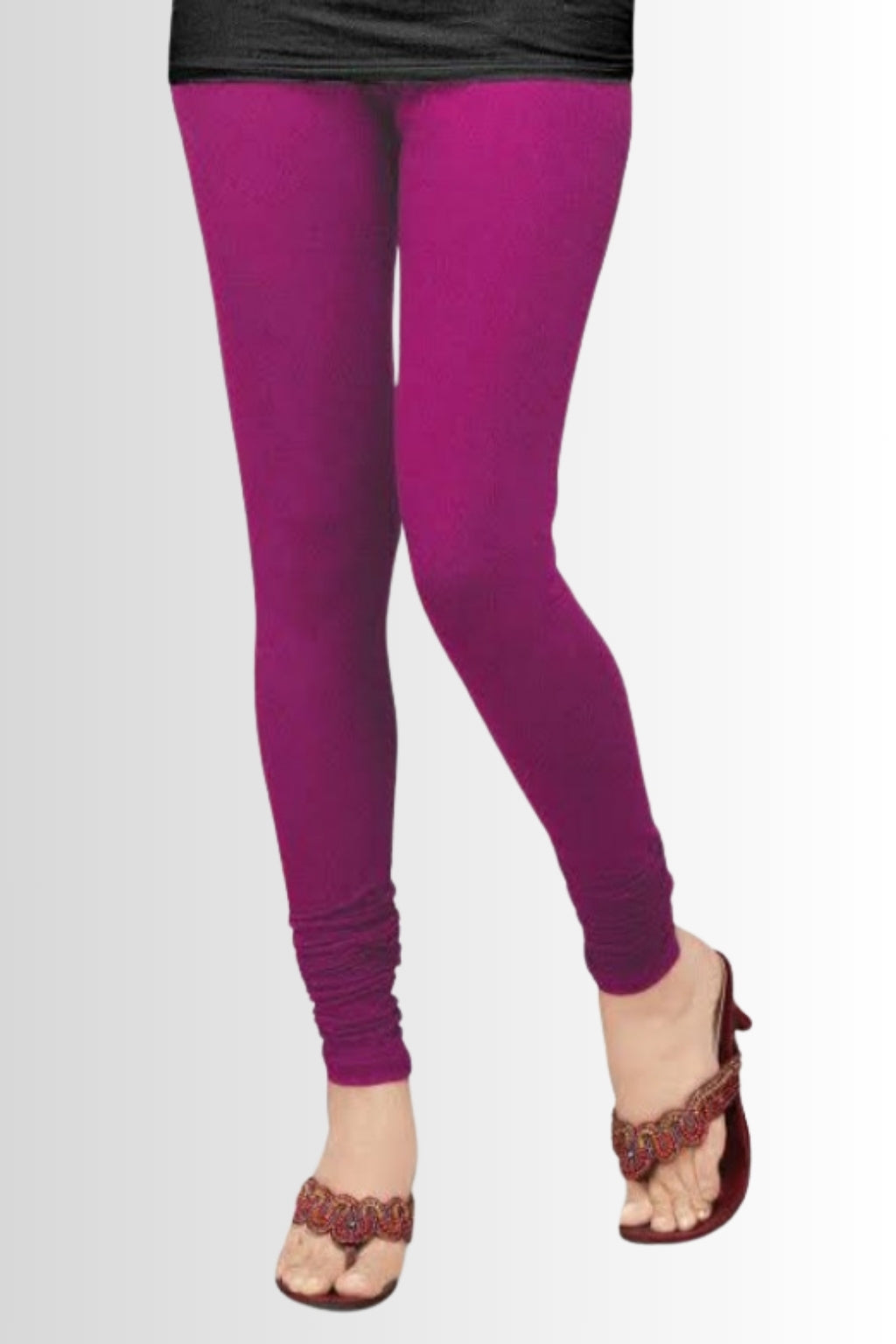 Women’s Purple Chudidhar Leggings – Full Length | Viscose Lycra | Stretchable Daily Wear