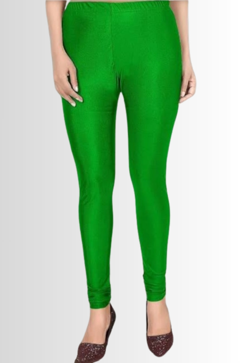 Women’s Green Chudidhar Leggings – Full Length | Viscose Lycra | Stretchable Daily Wear