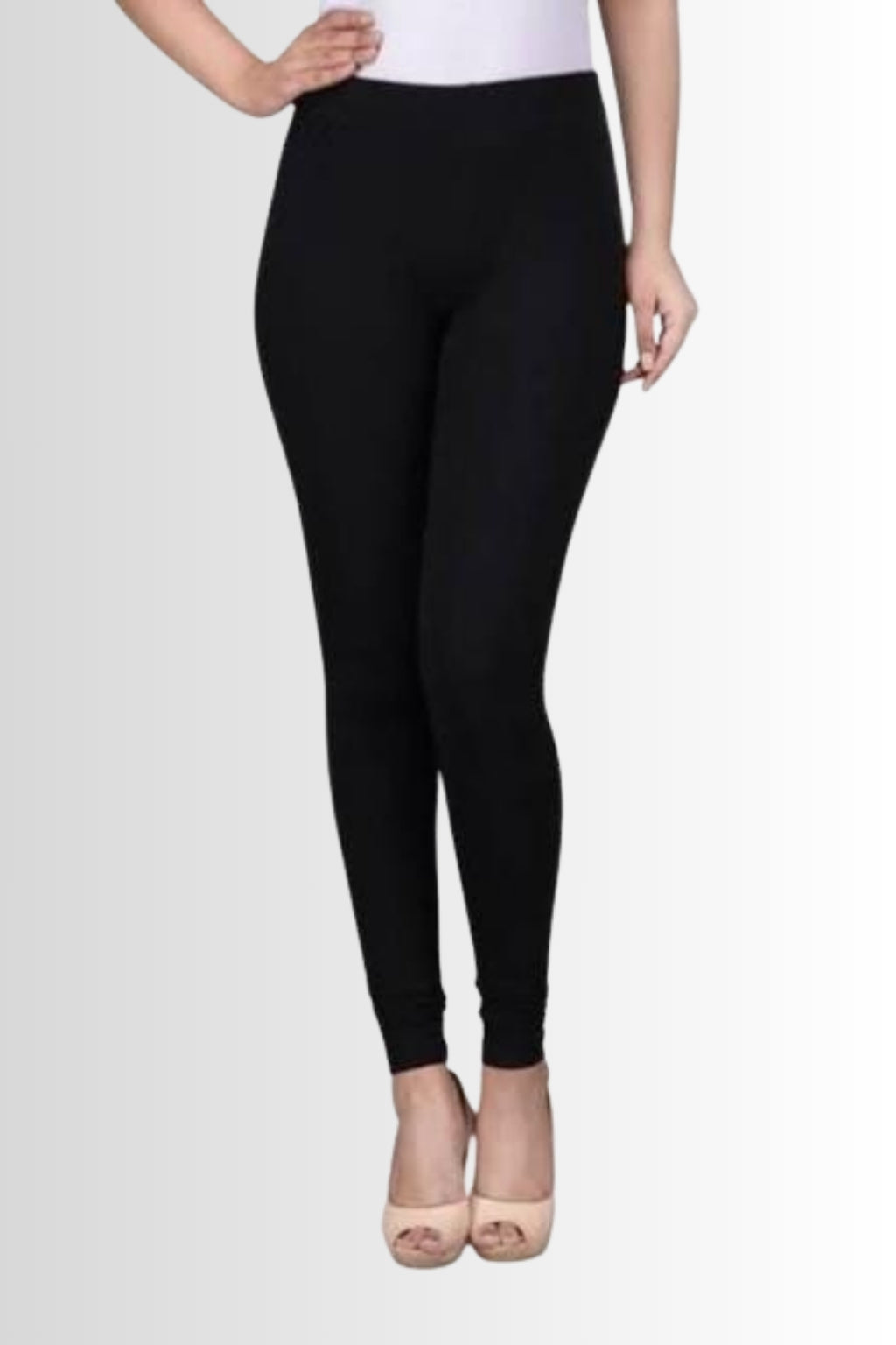 Women’s Black Chudidhar Leggings – Full Length | Viscose Lycra | Stretchable Everyday Wear
