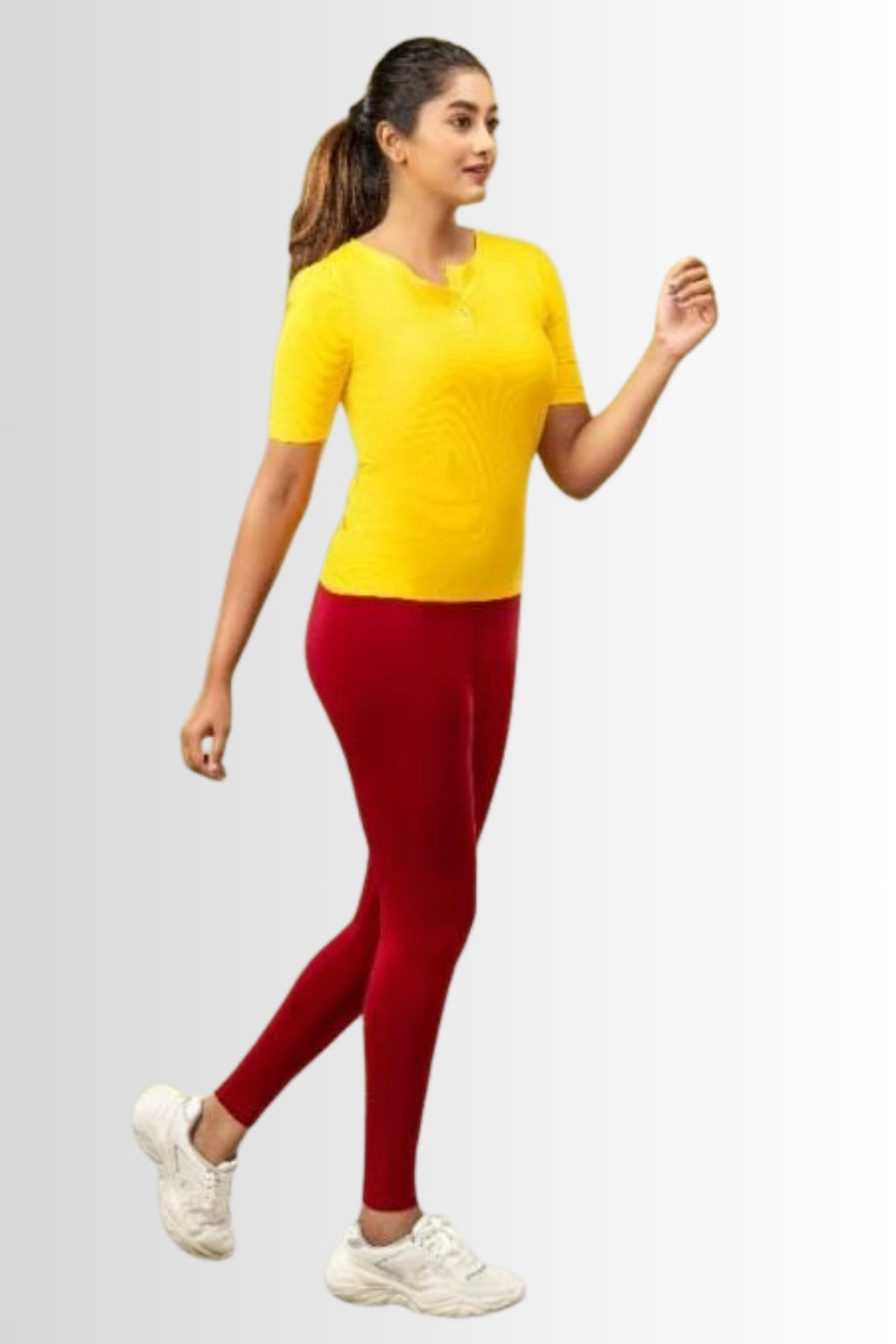 Women’s Maroon Chudidhar Leggings – Full Length | Viscose Lycra | Stretchable Regular Wear