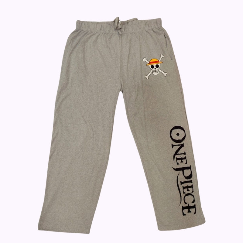 Women's Track Pant Grey “One Piece” Printed Lounge Pants – Anime Cotton Nightwear Bottom