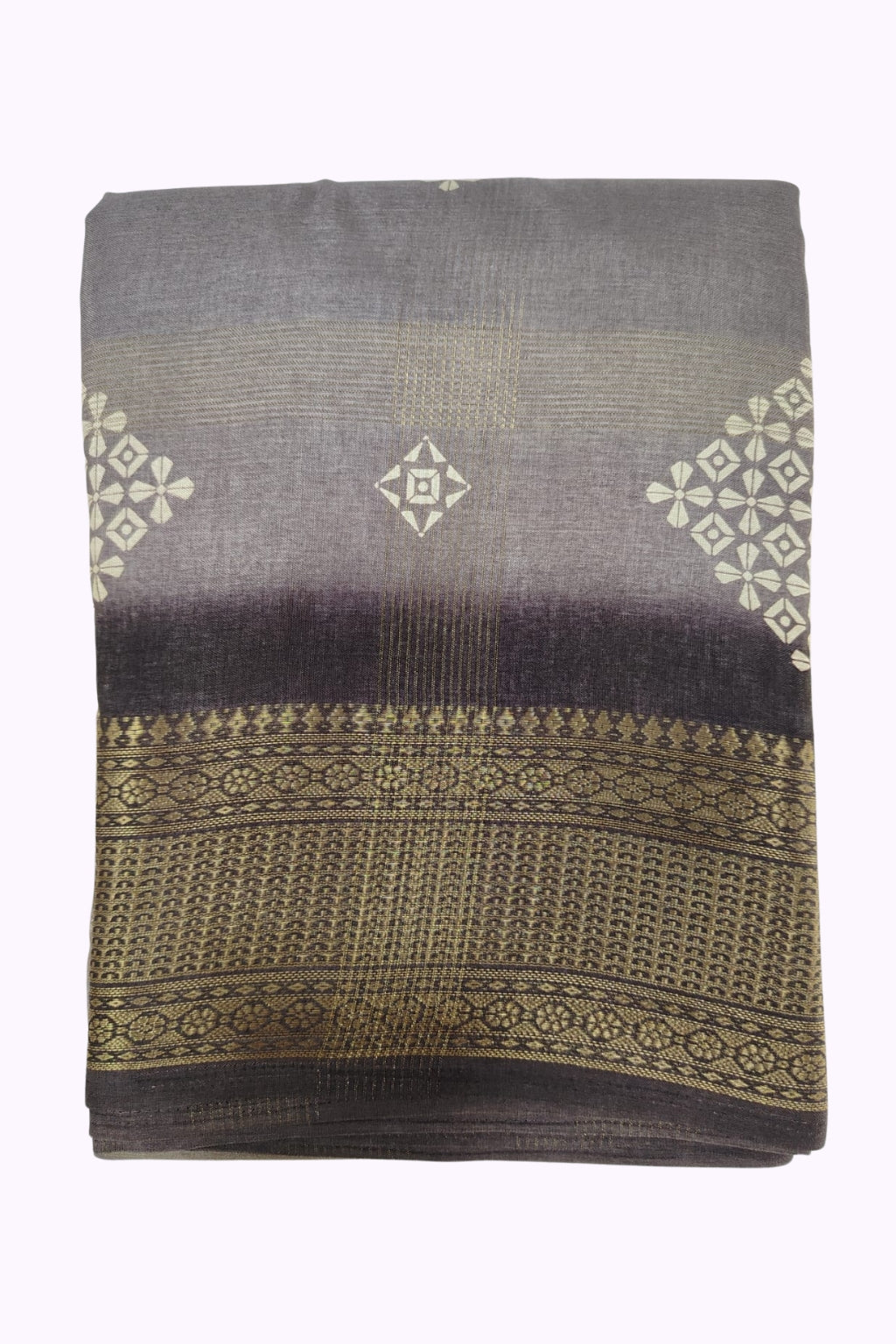 Elegant Steel Blue Fancy Paisley Design Saree with Blouse