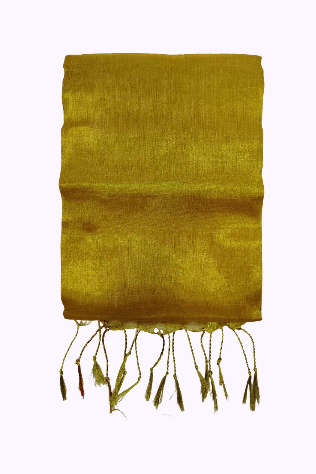 Royal Mustard Gold Soft Silk Shawl with Hand-Twisted Tassels