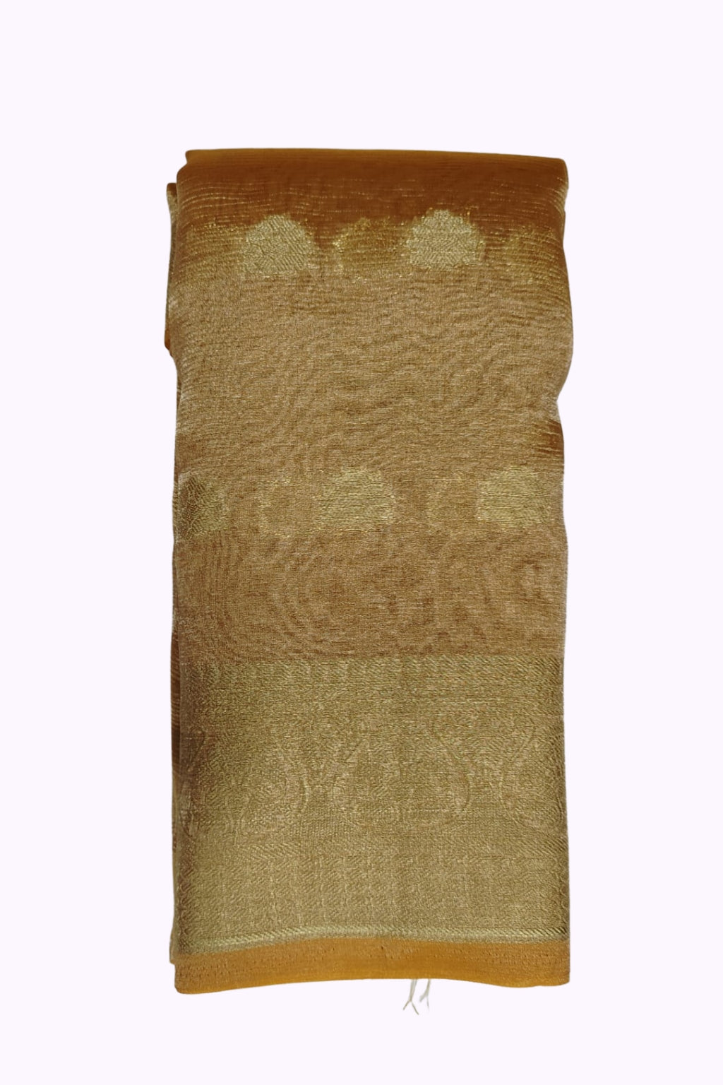 Mustard Gold Zari Woven Silk Saree with Rich Traditional Border