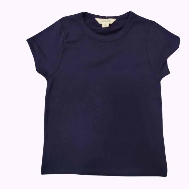 Women’s Navy Blue Solid T-Shirt – Classic Everyday Casual Top