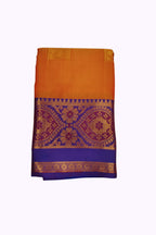 Women’s Beige & Purple Floral Printed Dupatta with Contrast Border and Tassels | Lightweight Ethnic Shawl