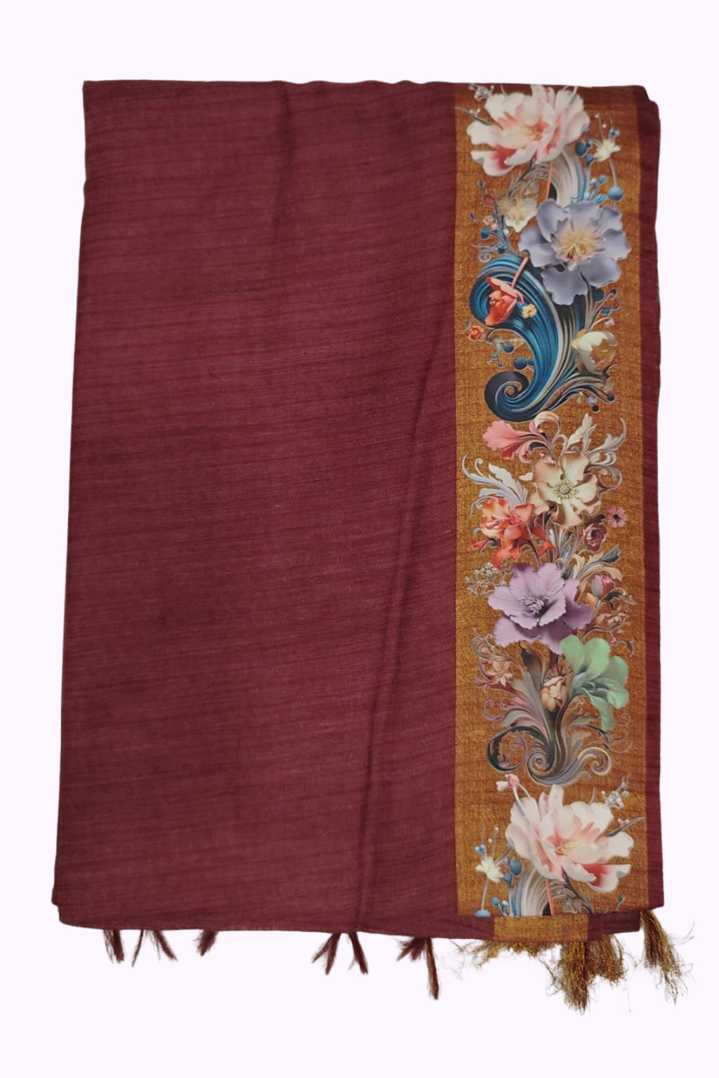 Bhagalpur Art Silk Saree - Wine