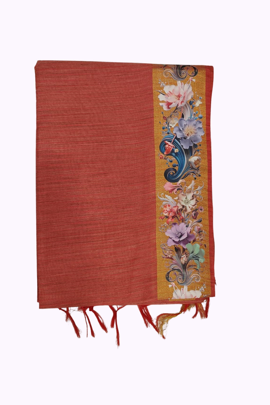 Bhagalpur Art Silk Saree - Red