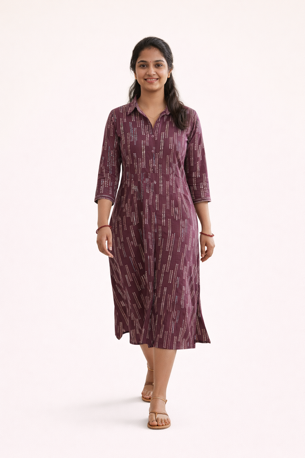 Maroon A-Line Kurti
