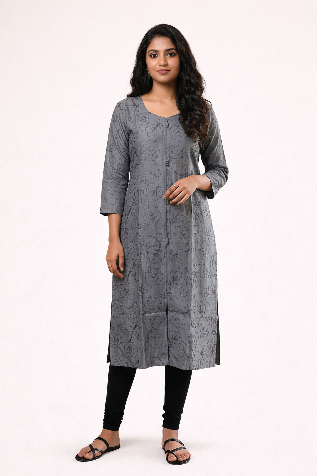 Grey Printed Kurti