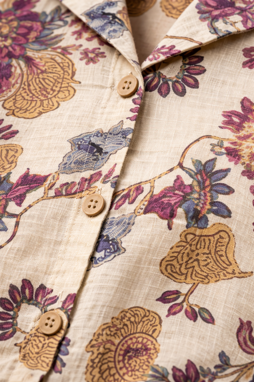 Multicolour Floral Printed Co-Ord Set – Collar Neck Straight Pant Casual Wear