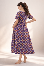 Multicolor Floral Cotton Blend Maternity Dress