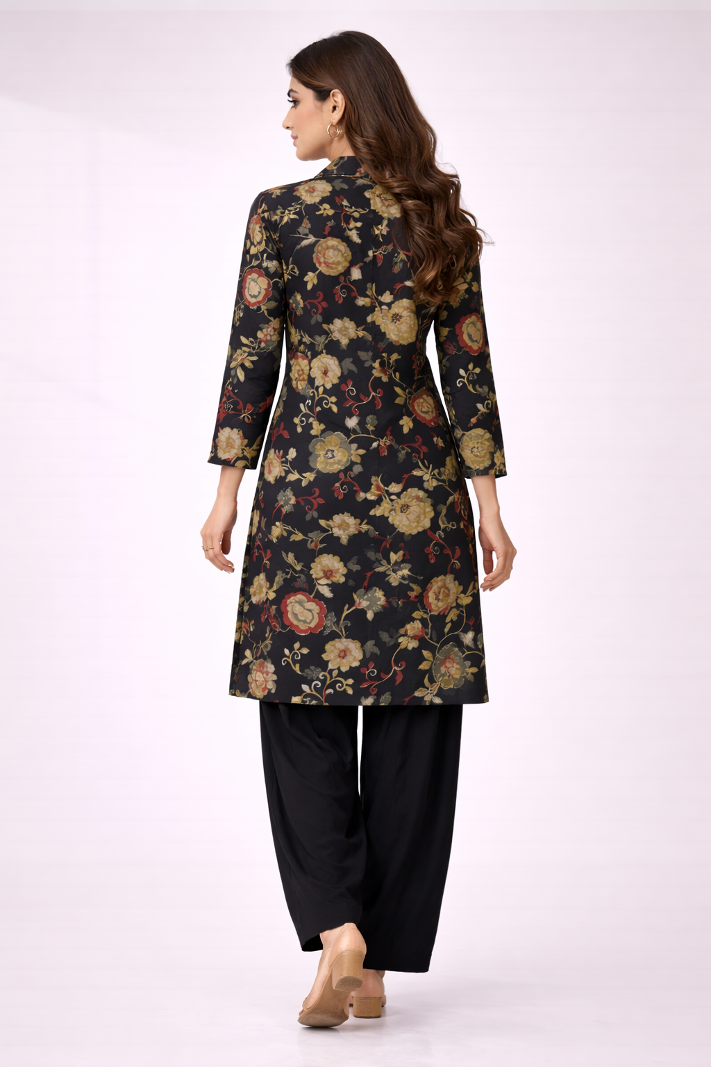 Women’s Collar Neck Co-Ord Set with Patiala Pant – Vatican Fabric Regular Wear