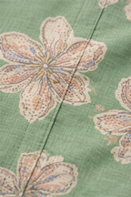 Pista Green Floral Co-Ord Set with Patiala Pant – Collar Neck Casual Wear