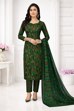 Stylish Green Printed Salwar Suit Set with Dupatta