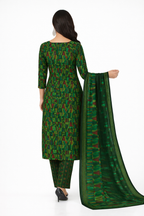 Stylish Green Printed Salwar Suit Set with Dupatta