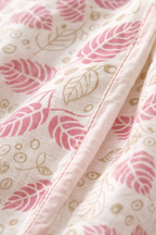 White & Pink Floral Printed Maternity Umbrella Kurti with Double Side Invisible Zip – Cotton Blend Feeding Wear
