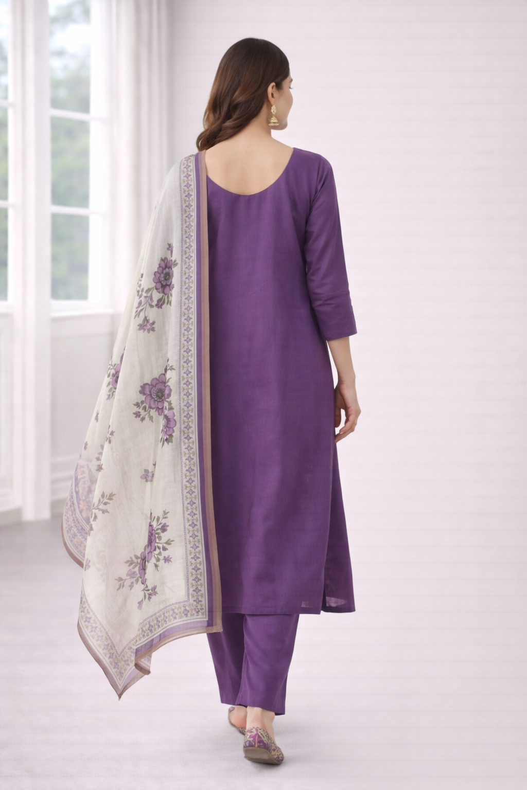 Lavender Vatican Fabric Umbrella Salwar Suit Set
