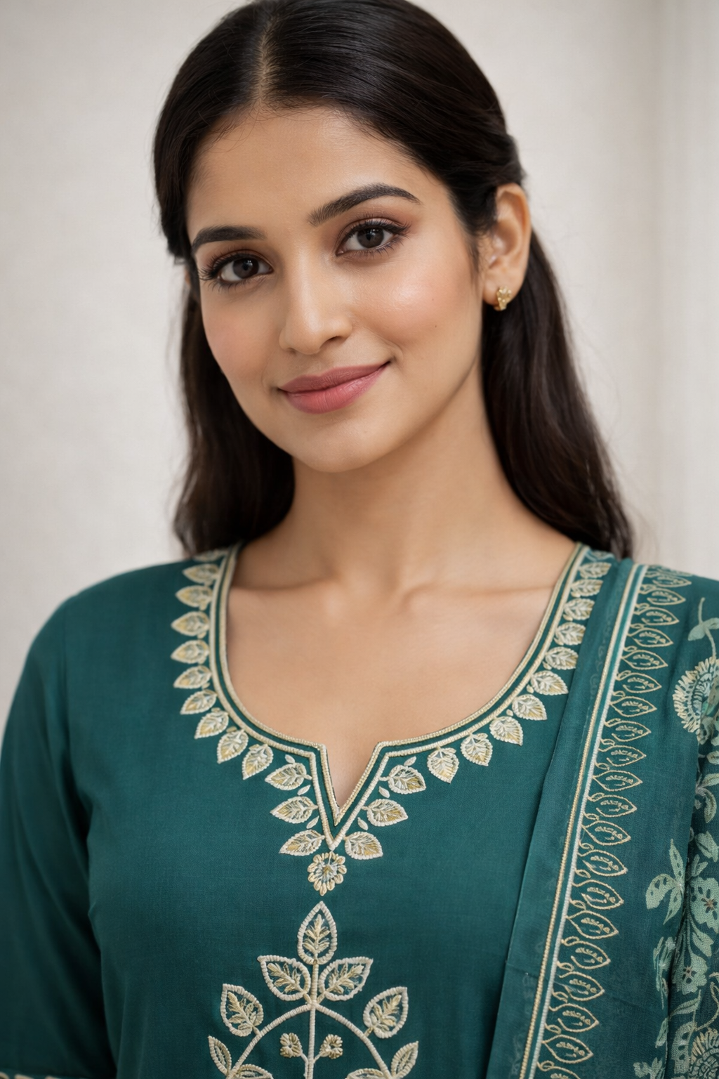 Elegant Green Gadwal Fabric Salwar Suit with Dupatta