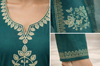 Elegant Green Gadwal Fabric Salwar Suit with Dupatta
