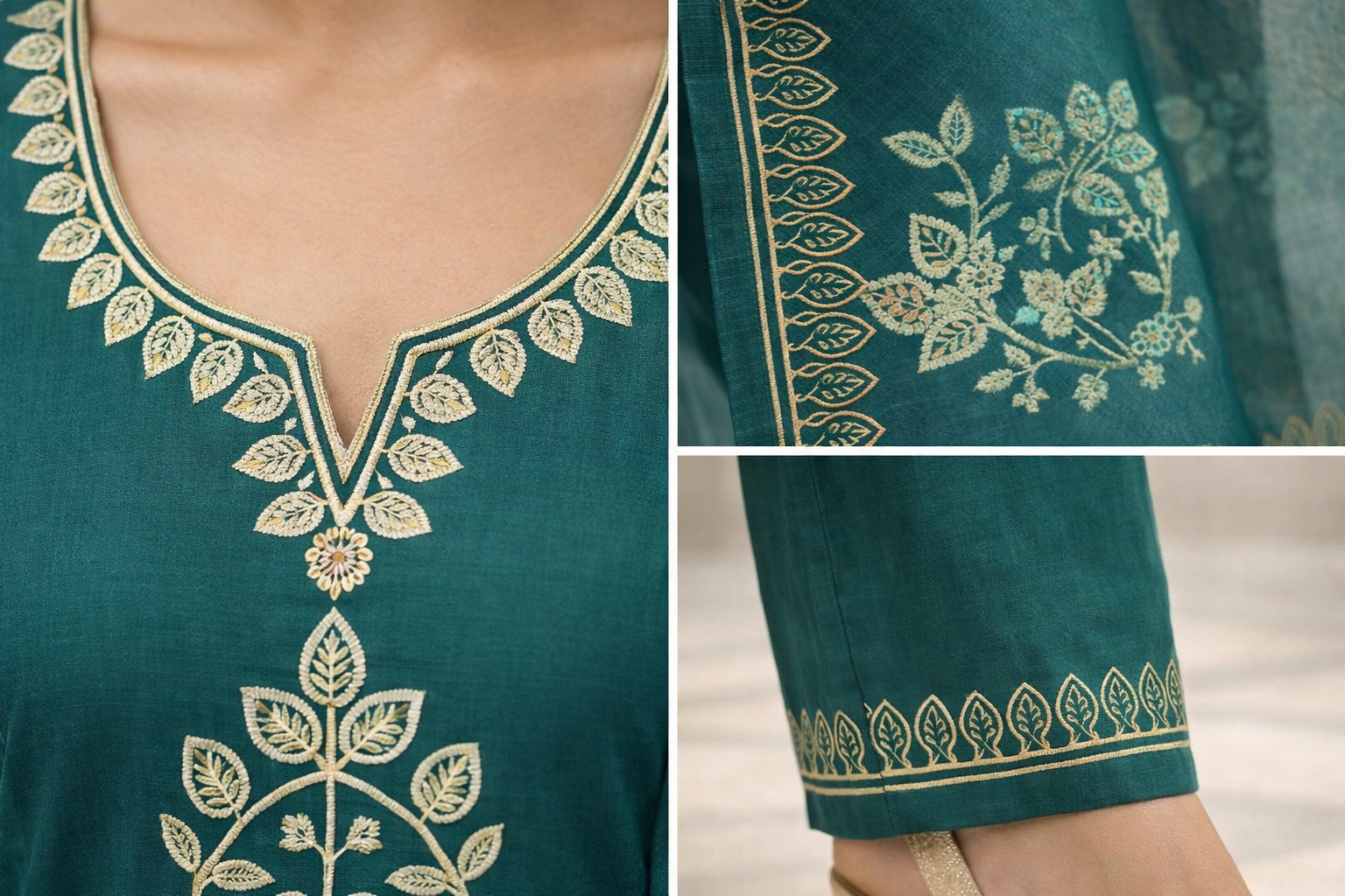 Elegant Green Gadwal Fabric Salwar Suit with Dupatta