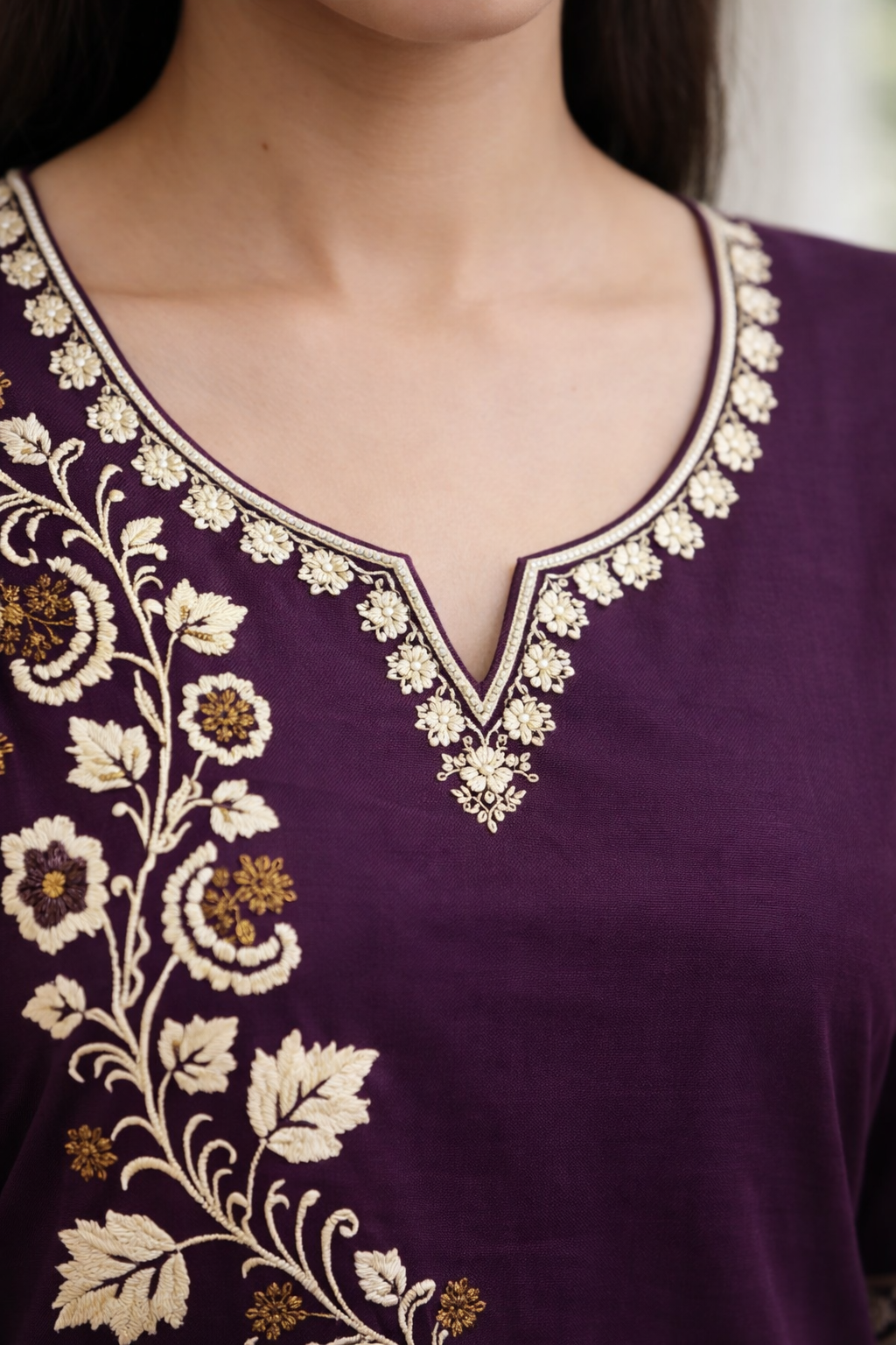 Royal Purple Gadwal Fabric Salwar Suit Set with Dupatta