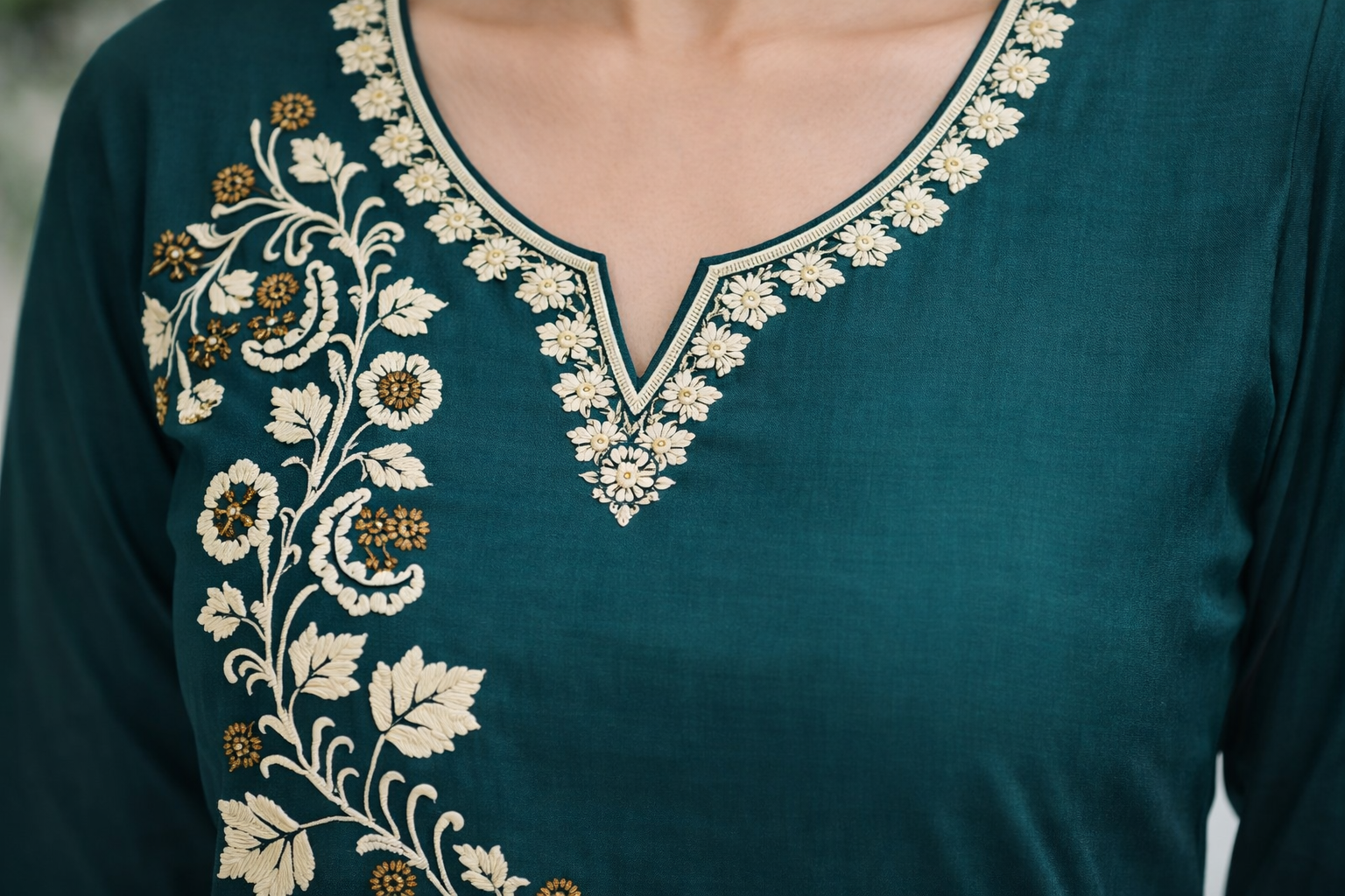 Elegant Green Gadwal Fabric Salwar Suit Set with Dupatta