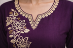 Premium Purple Gadwal Fabric Salwar Suit Set with Dupatta